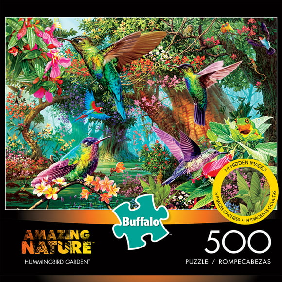 Jigsaw Puzzle 1000 Piece Puzzle for Kids Adult 27.5 L x 19.7 W Jigsaw Puzzle Stress Relief Game Hummingbird Garden 